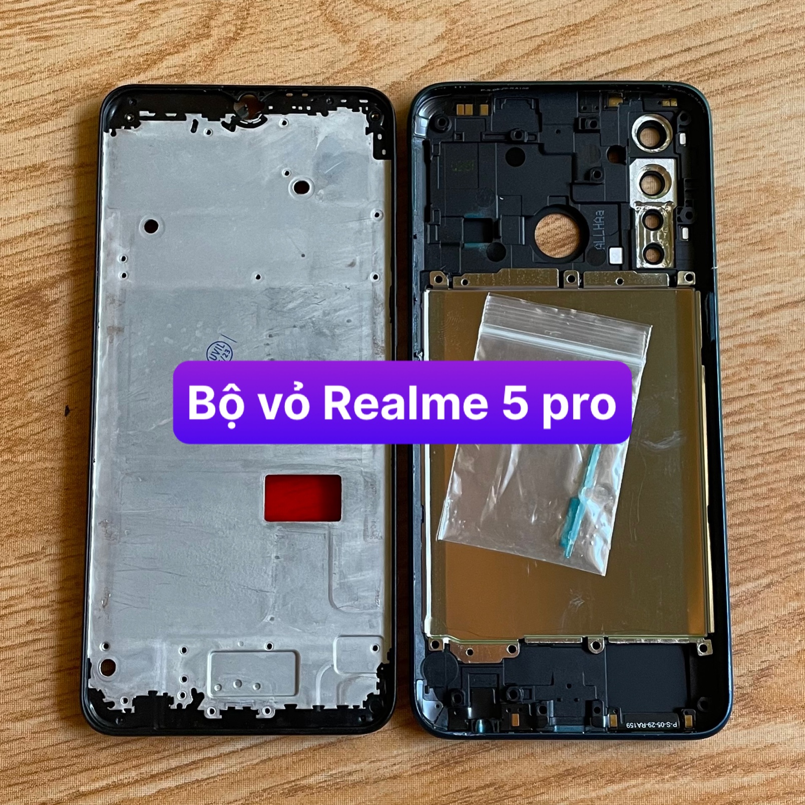 bộ vỏ xương Realme 5 pro / Realme Q ,kèm khay sim,phím,kính camera