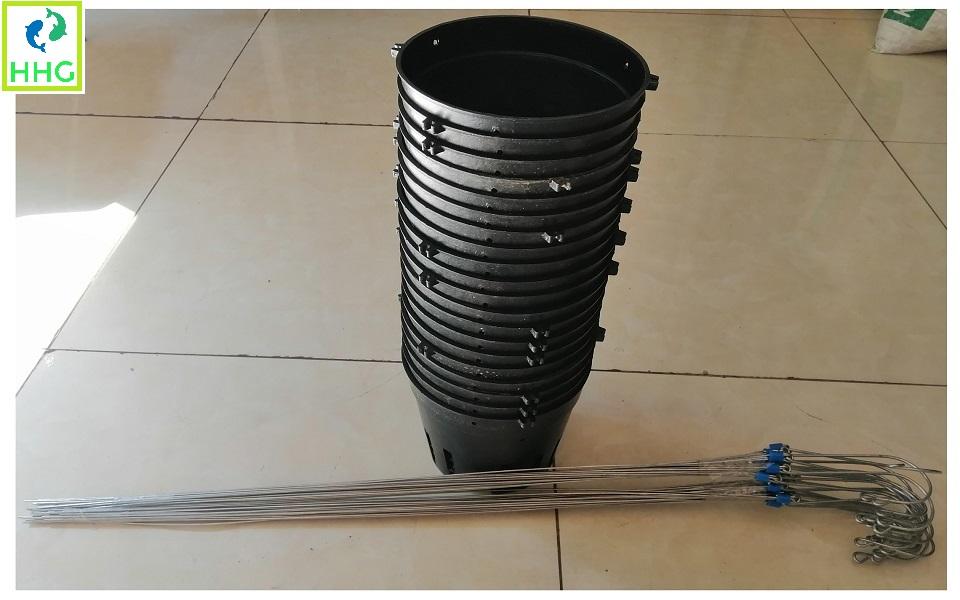 Combo 20 chậu nhựa trồng lan fi 16 + 20 móc kẽm treo chậu siêu bền!
