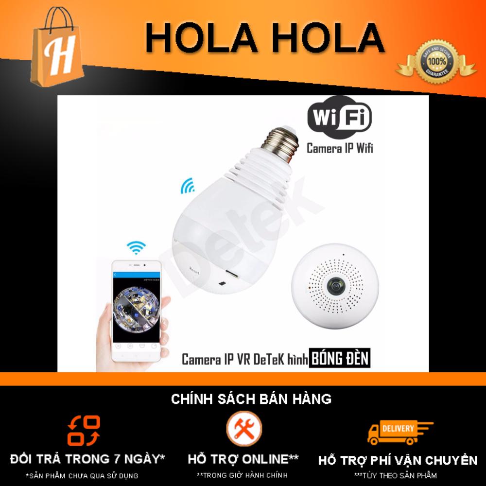 Camera ip vr 360 độ hình bóng đèn detek - top sell