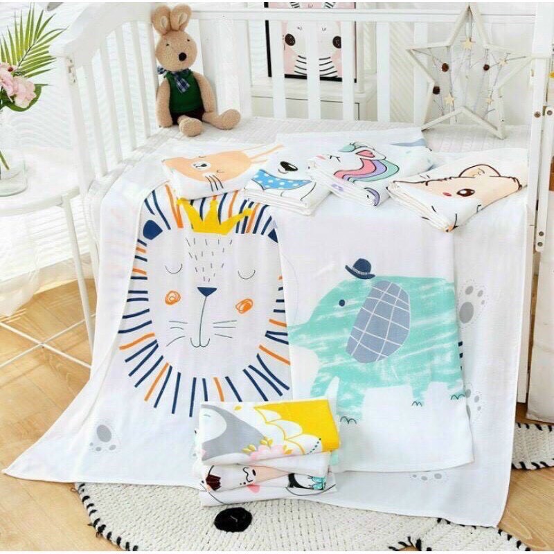 Chăn Lụa cotton Siêu Mềm Mát cho bé yêu