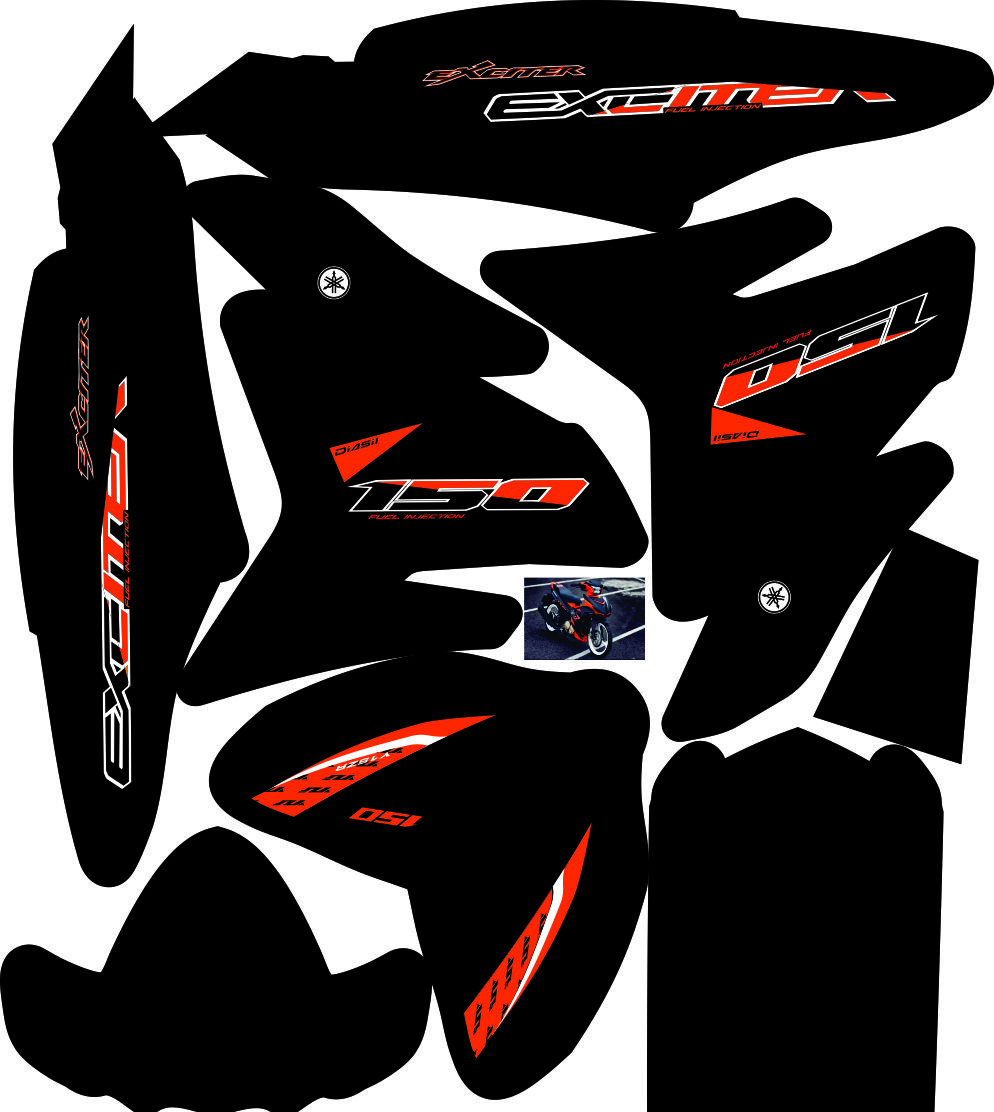 Tem Trùm Exciter 150 Đen Cam,Team Decal Ex 150