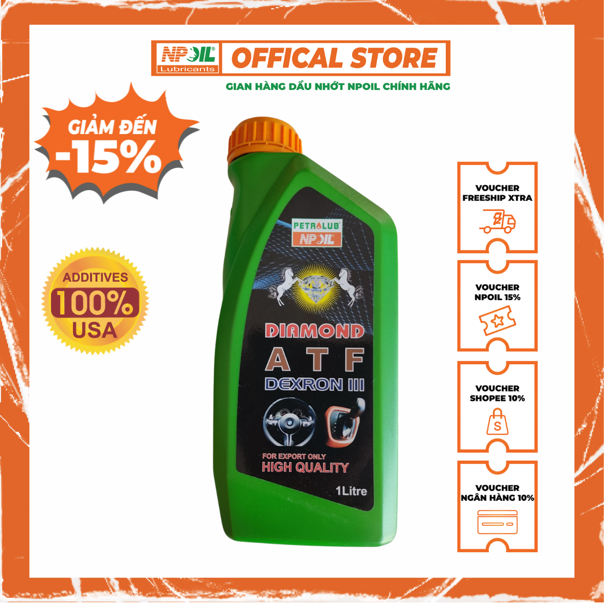 Petrolub - dầu truyền động/trợ lực tay lái - petro atf iii - 1lít