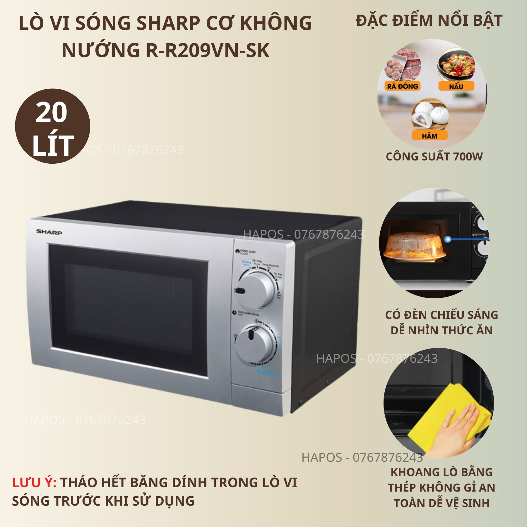 Lò vi sóng Sharp R-209VN 20l