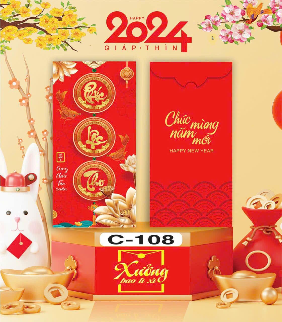 bao lì xì tết 2024. giáp thìn