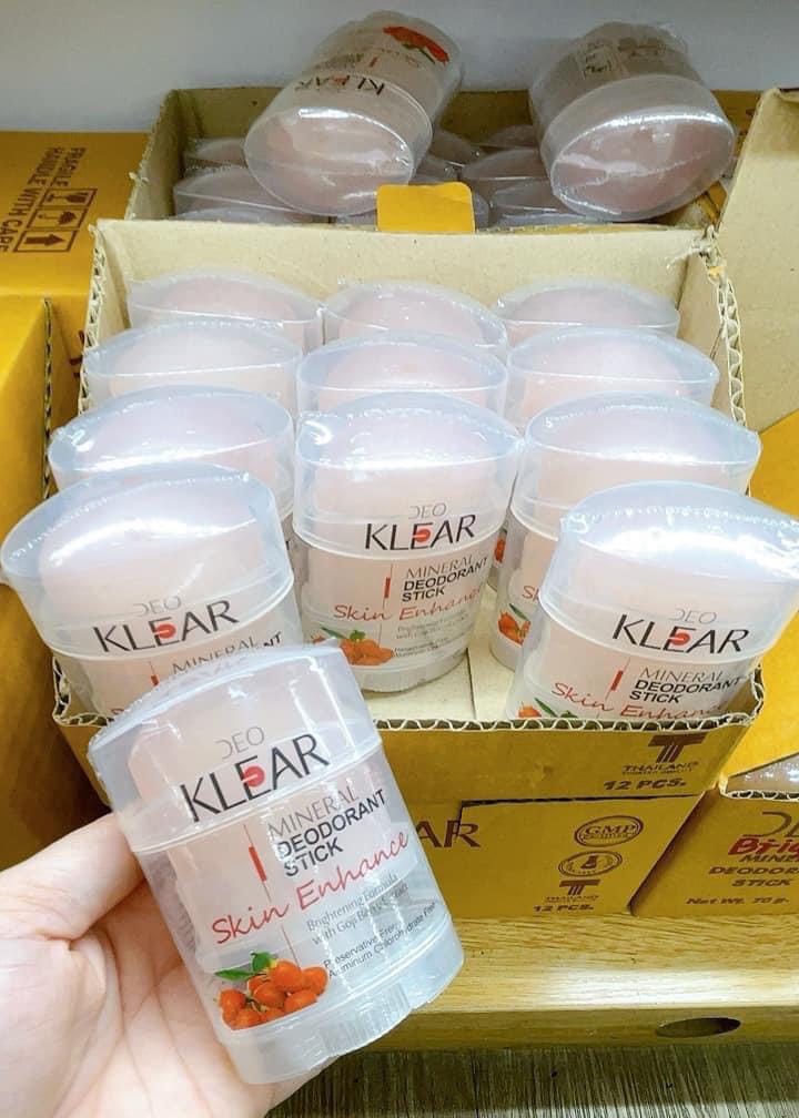 Lăn khử mùi đá khoáng deo klear 70gr mineral deodorant stick