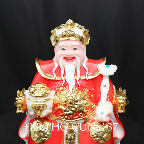 [ CAO 20 CM ] THẦN TÀI THỔ ĐỊA PHÚ QUÝ - MÀU ĐỎ [ COMPOSITE + BỘT ĐÁ  ]