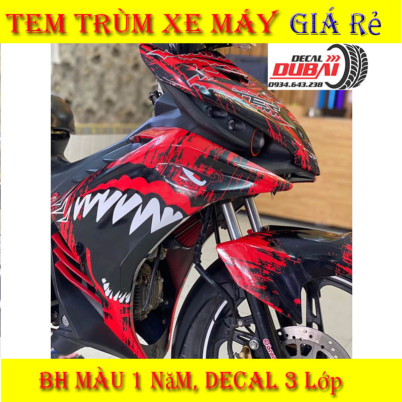 Tem Trùm Exciter 135 Cá Mập Đỏ rỉ sét