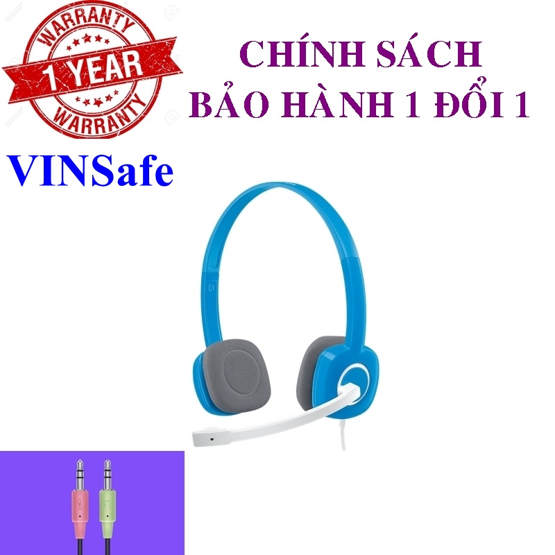 Tai nghe có dây Logitech H150 (White/Blue) - Tem DIGIWORLD / VĨNH XUÂN Phân Phối