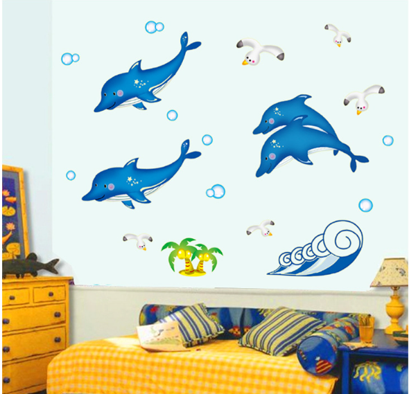 HCM Decal trang trí Cá Heo dạ quang