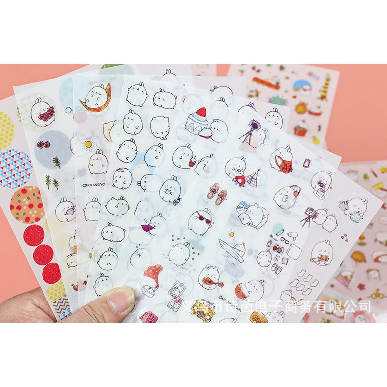6 Tờ Sticker dán Molang