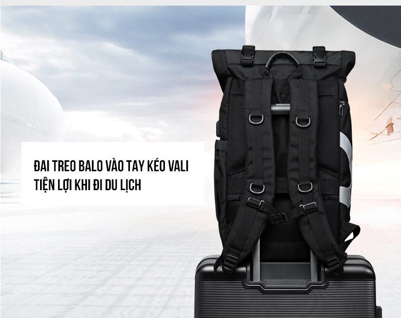 [BẢO HÀNH 5 NĂM]  Ba lô Rolltop chống nước thông minh cao cấp – OZUKO ROLLTOP