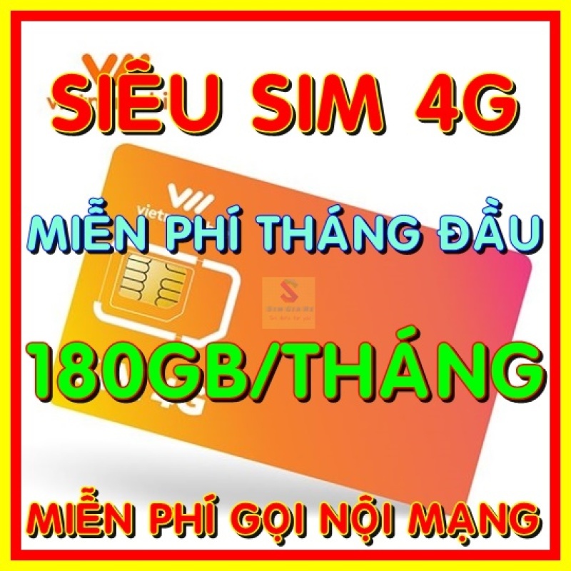 Sim 4G Vietnamobile có 180Gb/tháng gói 6Gb/ngày thánh sim Miễn phí tháng đầu