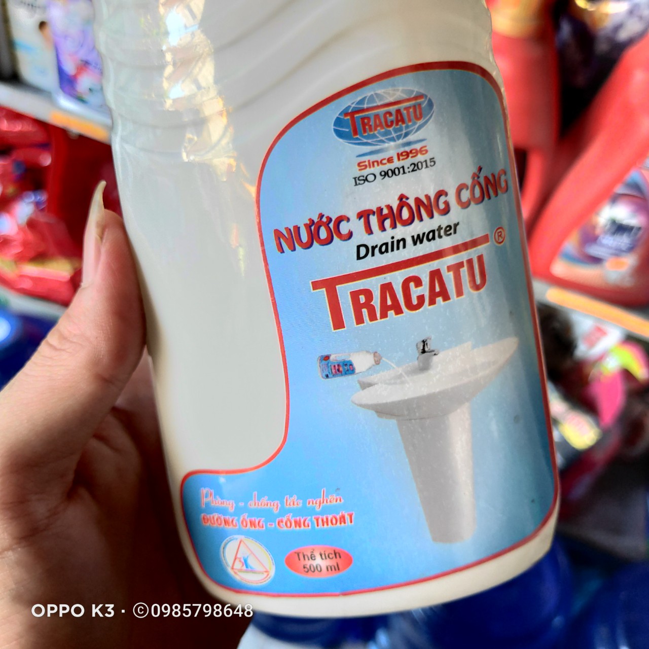 Chai nước thông cống bồn cầu Micro Tracatu 500ml