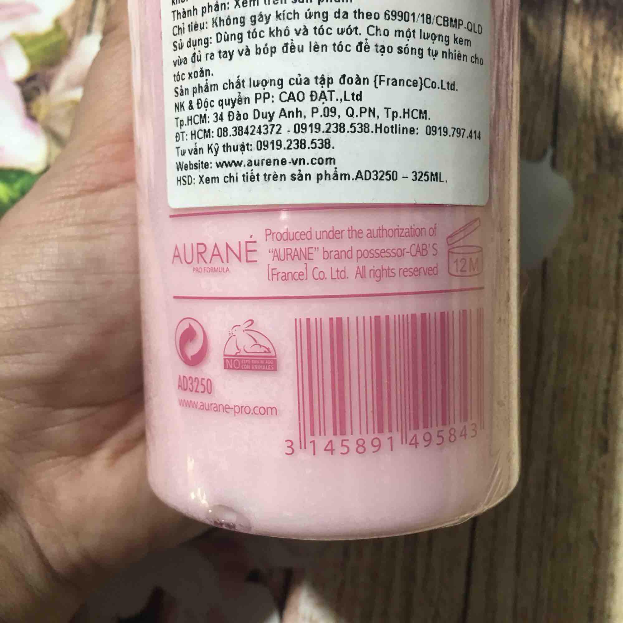 KEM TẠO KIỂU 3D CHO TÓC UỐN XOĂN AURANE PHÁP 325ml