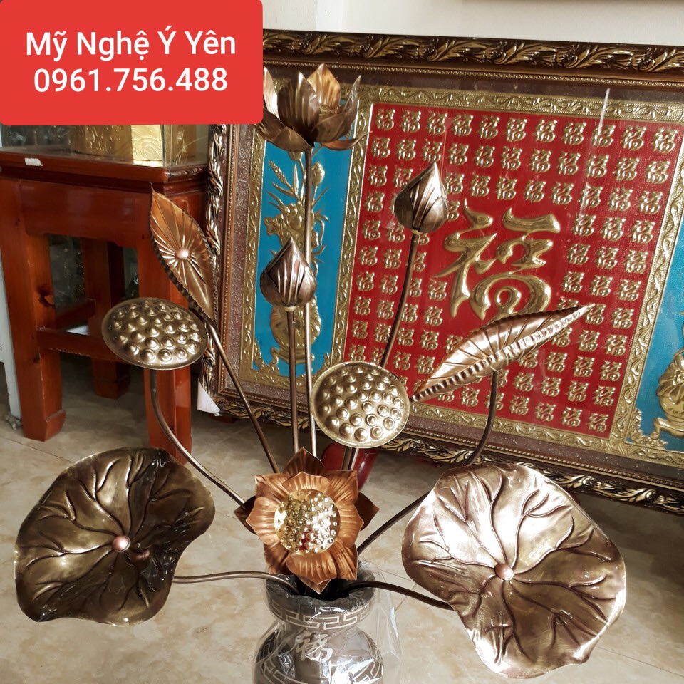 Bó hoa sen đồng giả cổ 10 cành kiểu