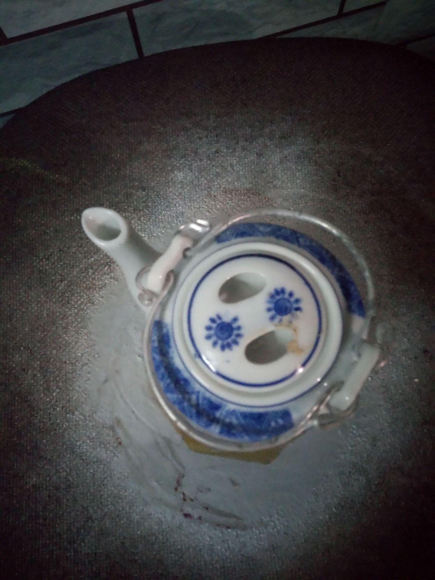 Bình trà xưa gốm bát tràng cao 11 cm