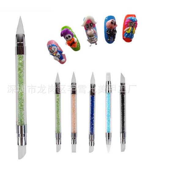 Bút silicon 2 đầu dùng để chà foil hoặc nặn hoa gel khô 4D