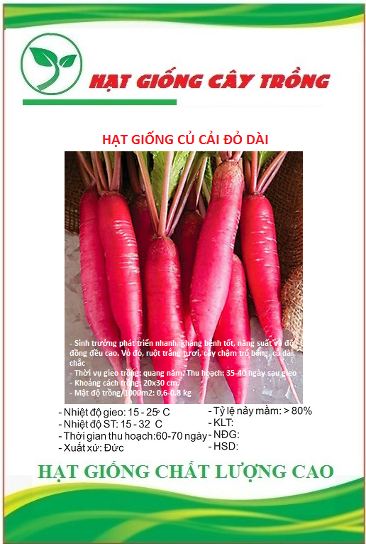 Hạt giống củ cải đỏ dài f1 ct165 - gói 5gram