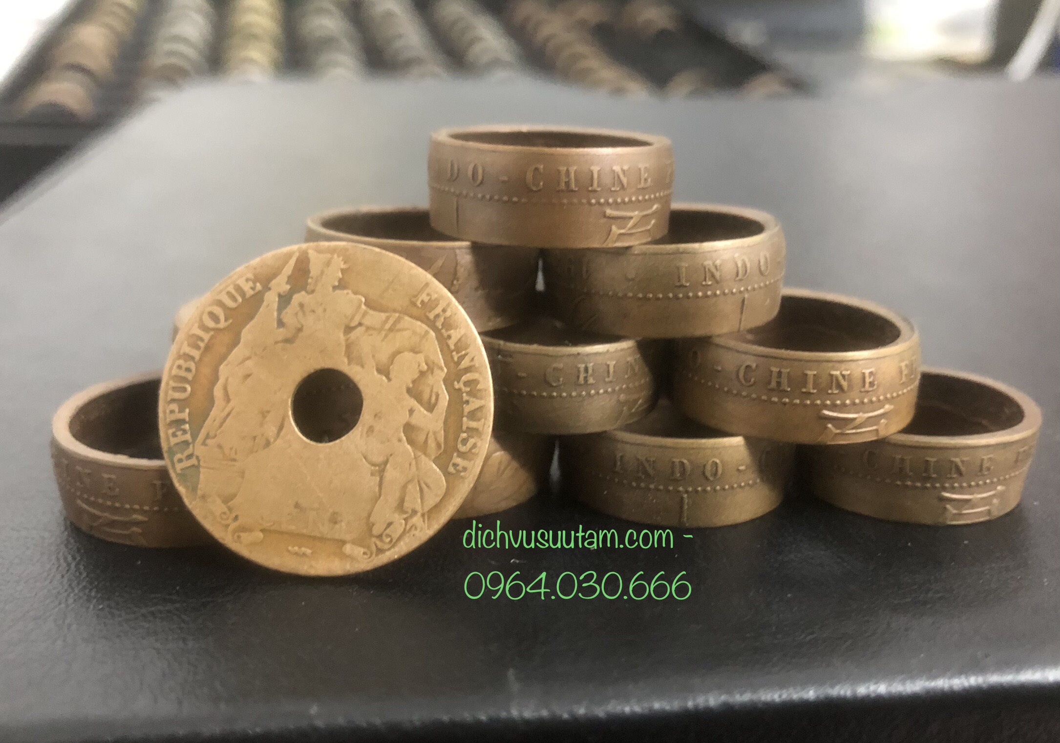 Nhẫn đồng xu 1 cent Đông Dương Bách Phân Chi Nhất chế tác thủ công, tỉ mỉ và độc đáo