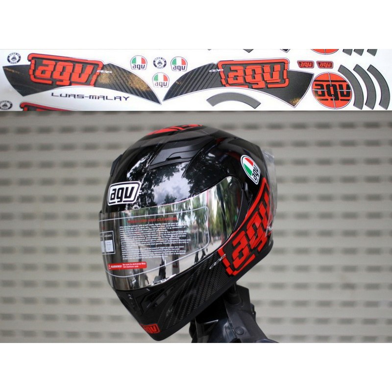 Tem decal dán nón bảo hiểm Fullface Agv đỏ
