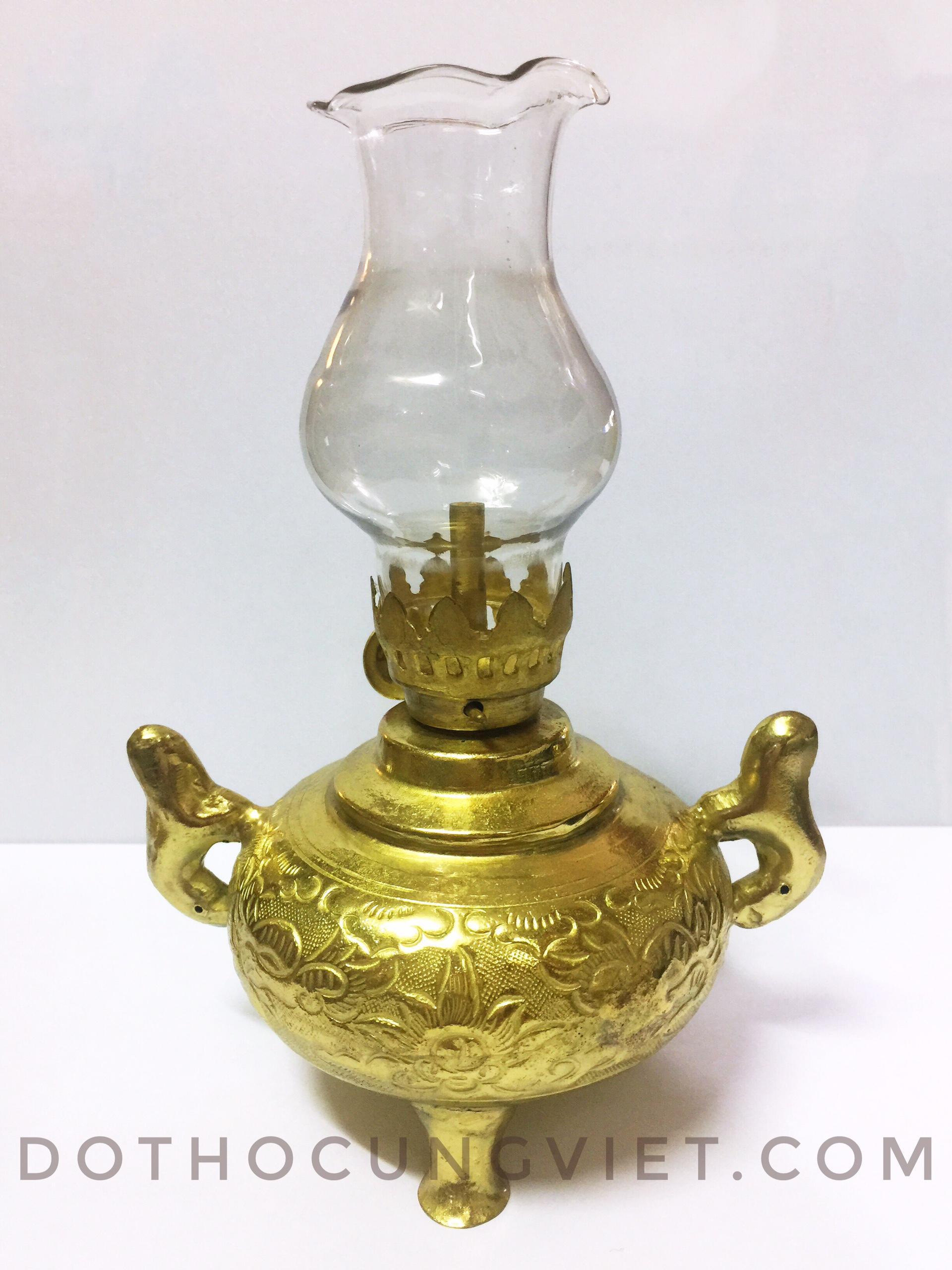 Đèn dầu lư tròn bằng đồng