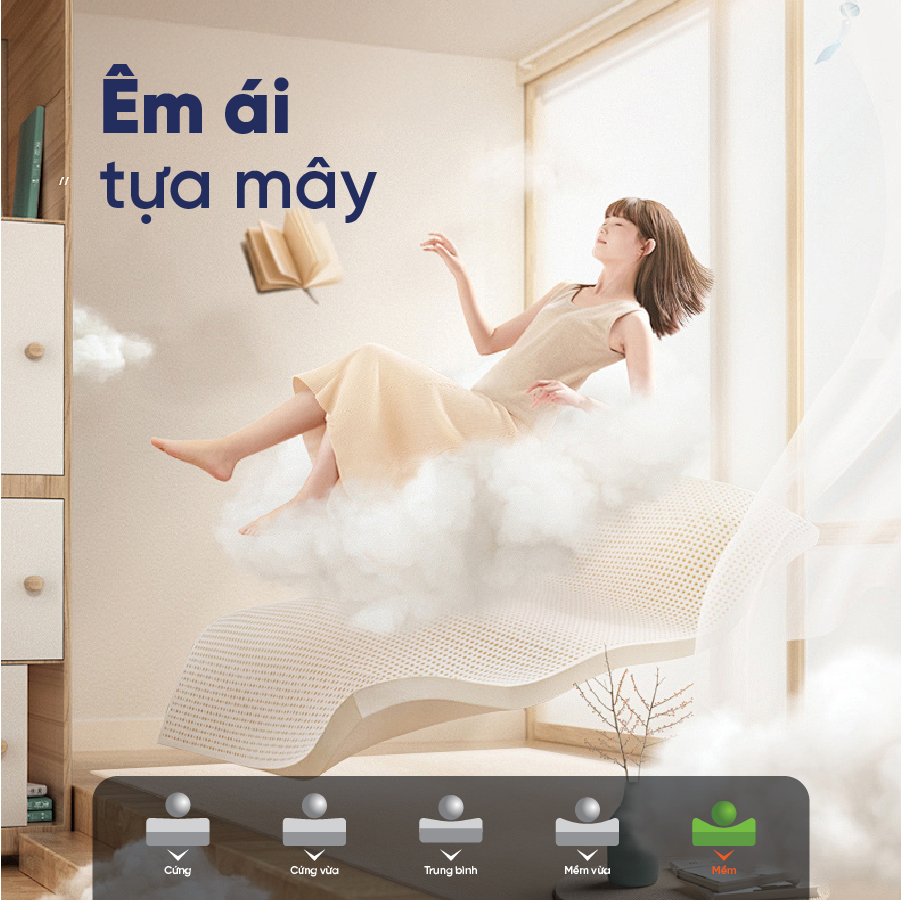 Nệm cao su thiên nhiên Liên Á Classic 160x200x10cm--Độ bền cao, thoáng khí tối ưu-Bảo hành 10 năm.