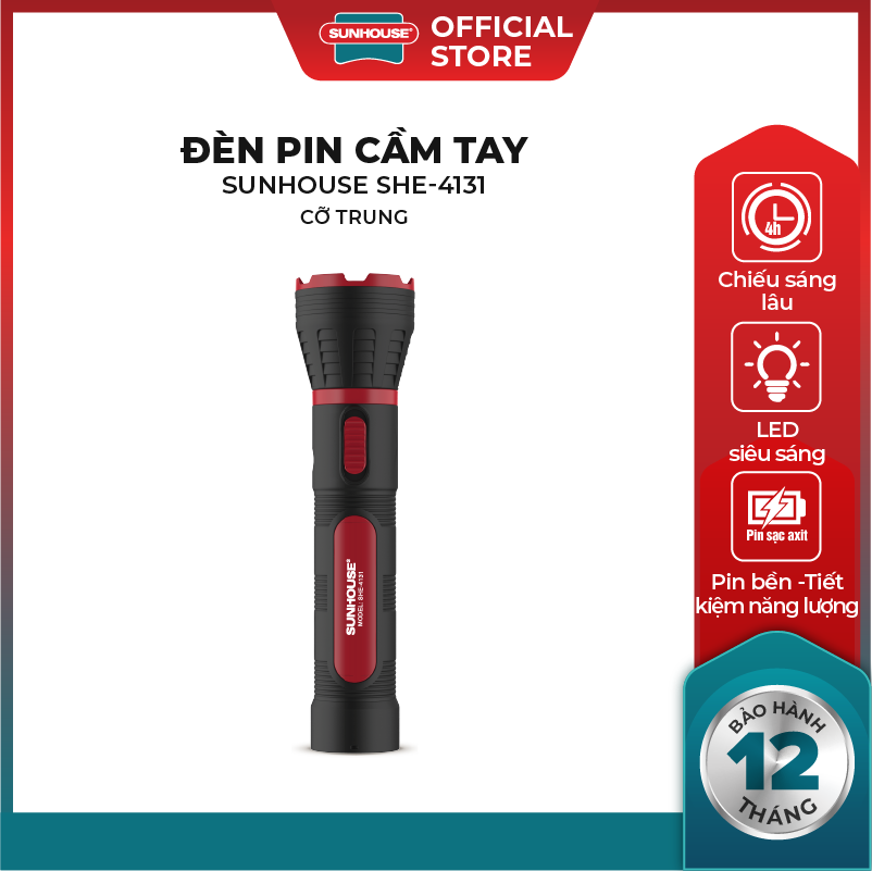 Đèn pin tay cầm sunhouse she-4131 cỡ trung