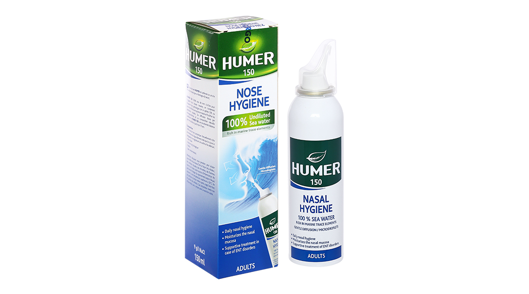 XỊT MUỐI BIỂN HUMER CHO NGƯỜI LỚN LỌ 150ML