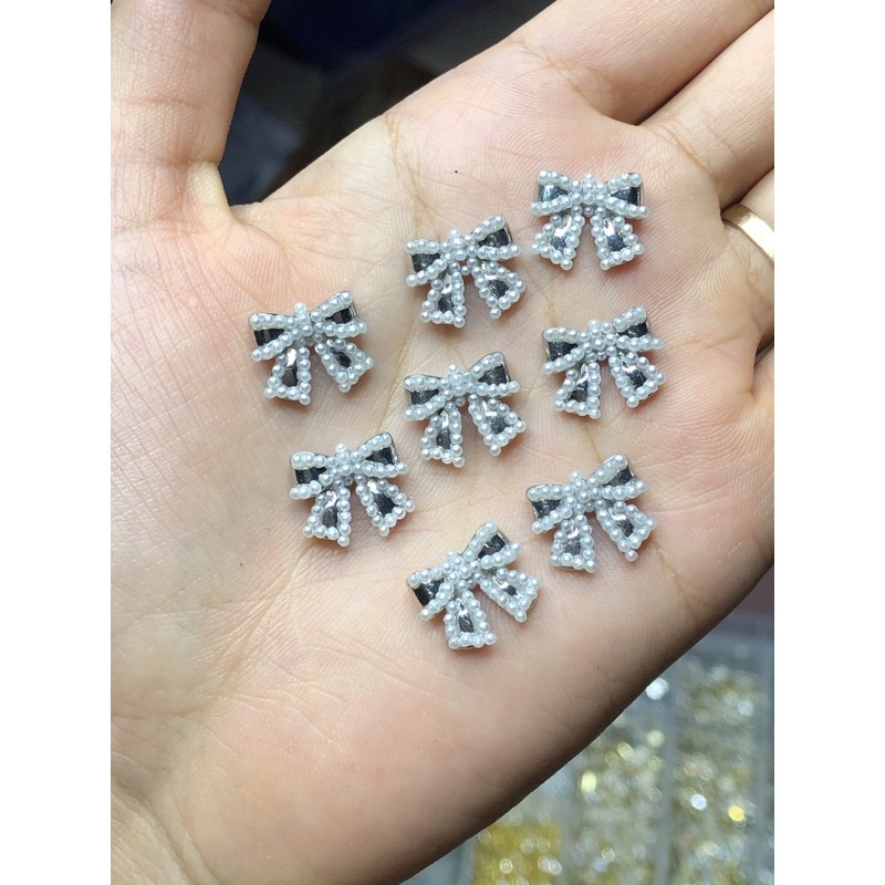 Charm nơ cao cấp hoa bột giá sỉ