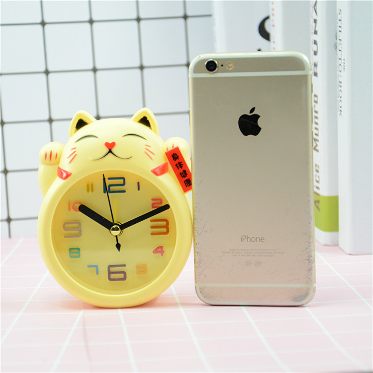 ĐỒNG HỒ BÁO THỨC ĐỂ BÀN HÌNH MÈO MAY MẮN (Nhiều màu) - [ Đồng hồ để bàn Cute - Đồng hồ báo thức - Đồng hồ học sinh dễ thương ]