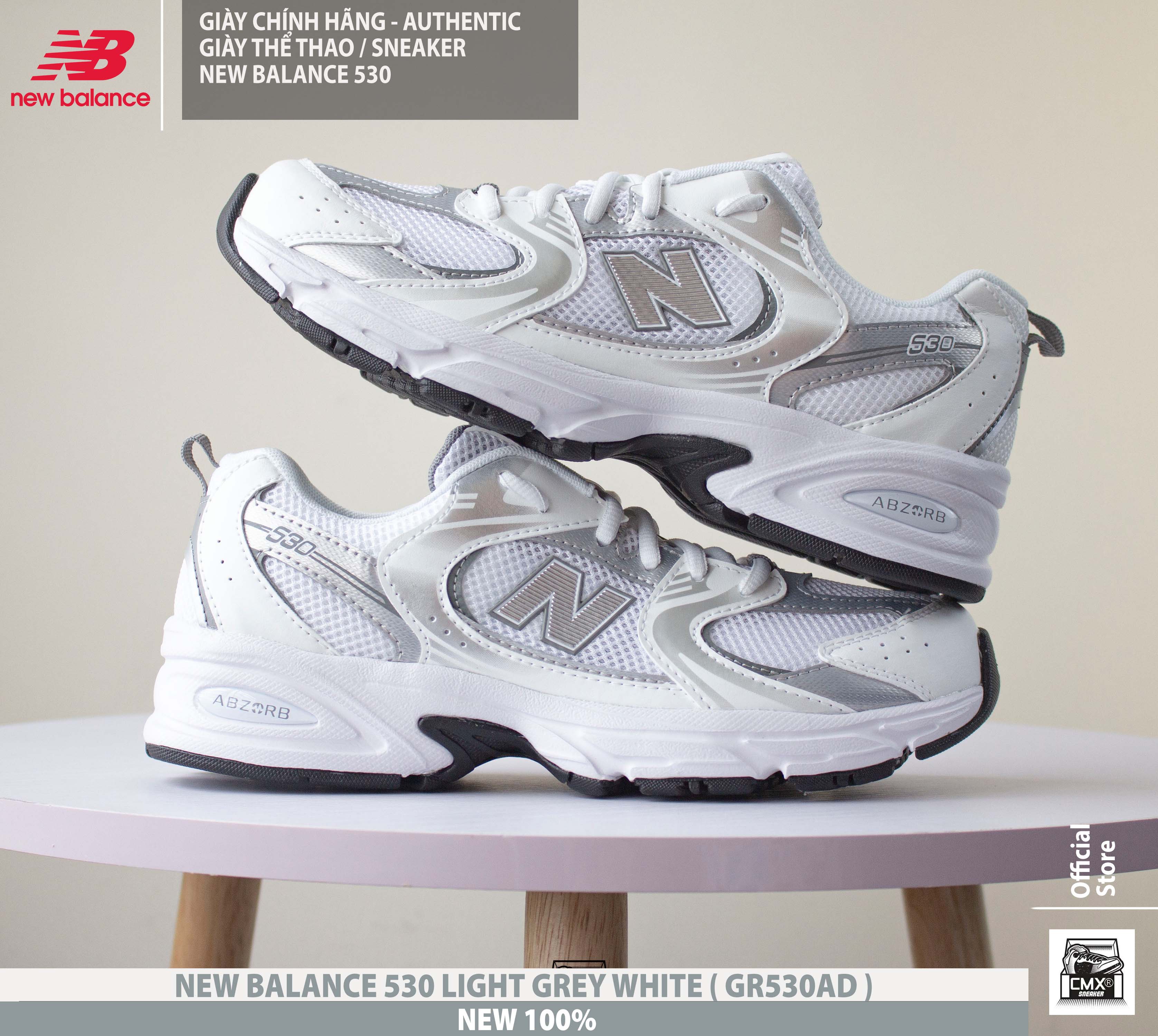 😘 [ HÀNG CHÍNH HÃNG CÓ SẴN ] Giày New Balance 530 LIGHT GREY WHITE ( GR530AD ) - AUTHENTIC 100%