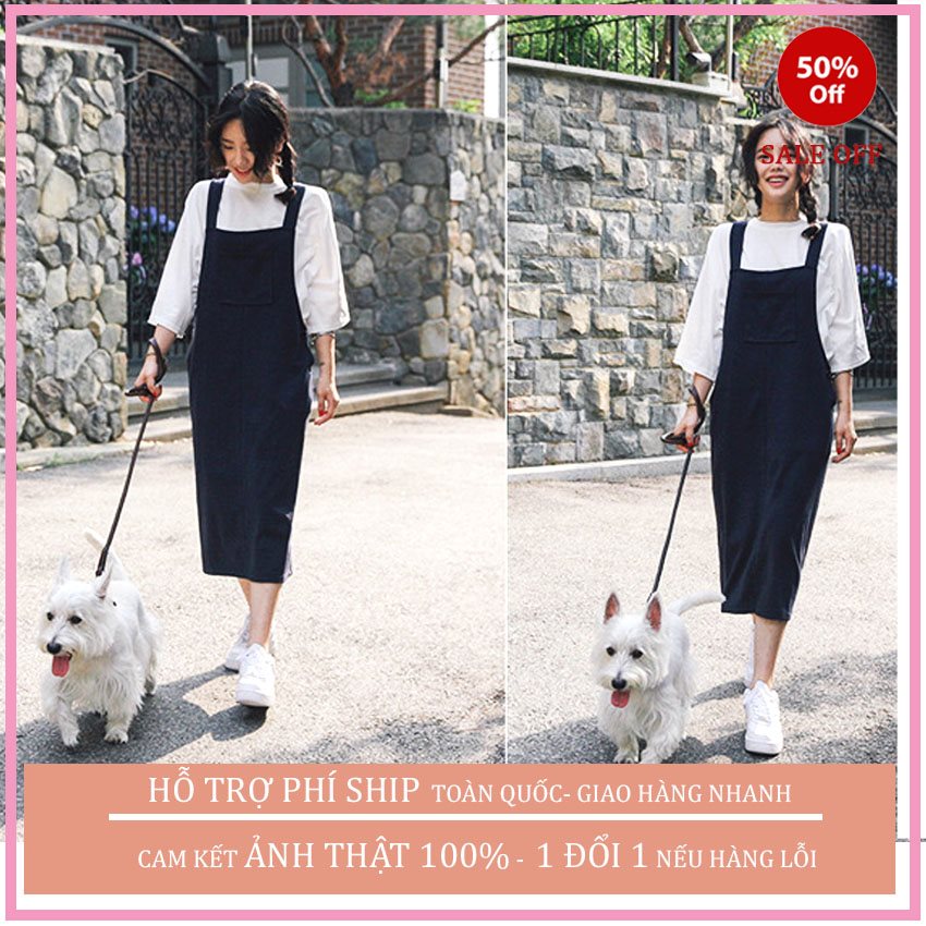 (Rẻ vô địch) Set yếm váy kèm áo form rộng SUMO SHOP png cách hàn quốc Hàn Quốc
