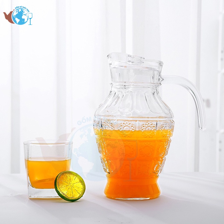 Bình rót thuỷ tinh nữ hoàng cao cấp, bình pha trà thuỷ tinh