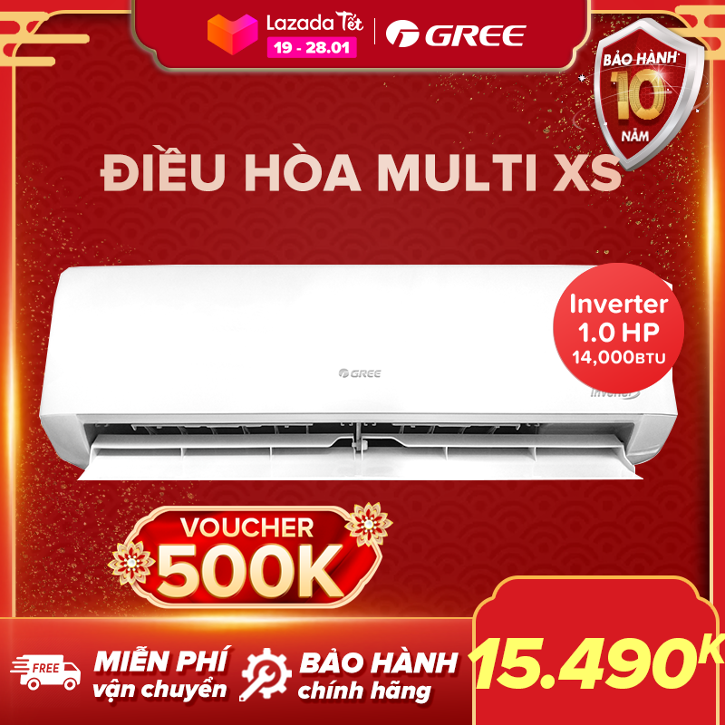 Điều hòa GREE- công nghệ Real Inverter -1 dàn nóng 14.000 BTU kết hợp với 2 dàn lạnh 7000 BTU và 9000 BTU - MULTI XS(Trắng) - Hàng phân phối chính hãng