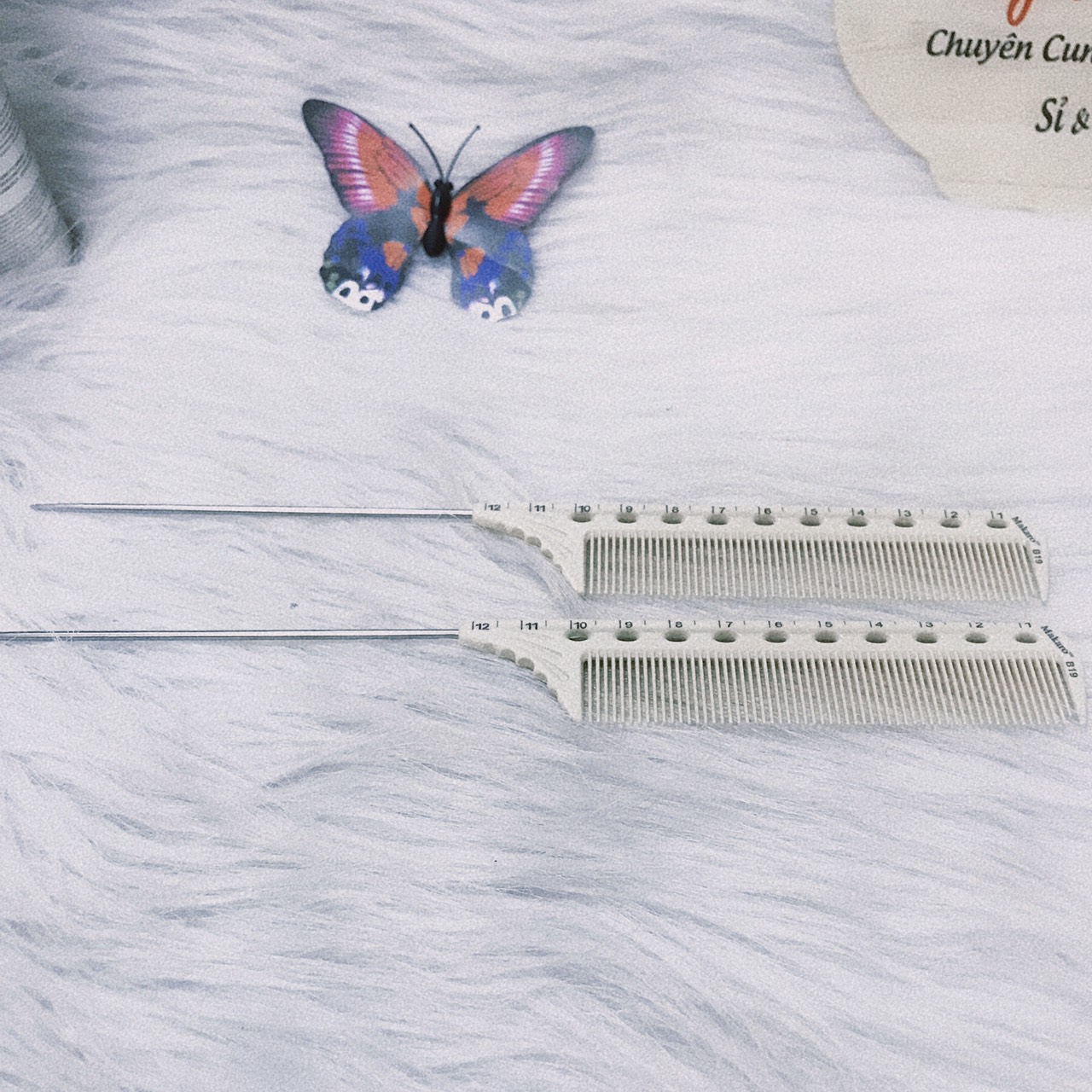 Lược Chia Tóc  chuôi nhọn Inox makaro B19