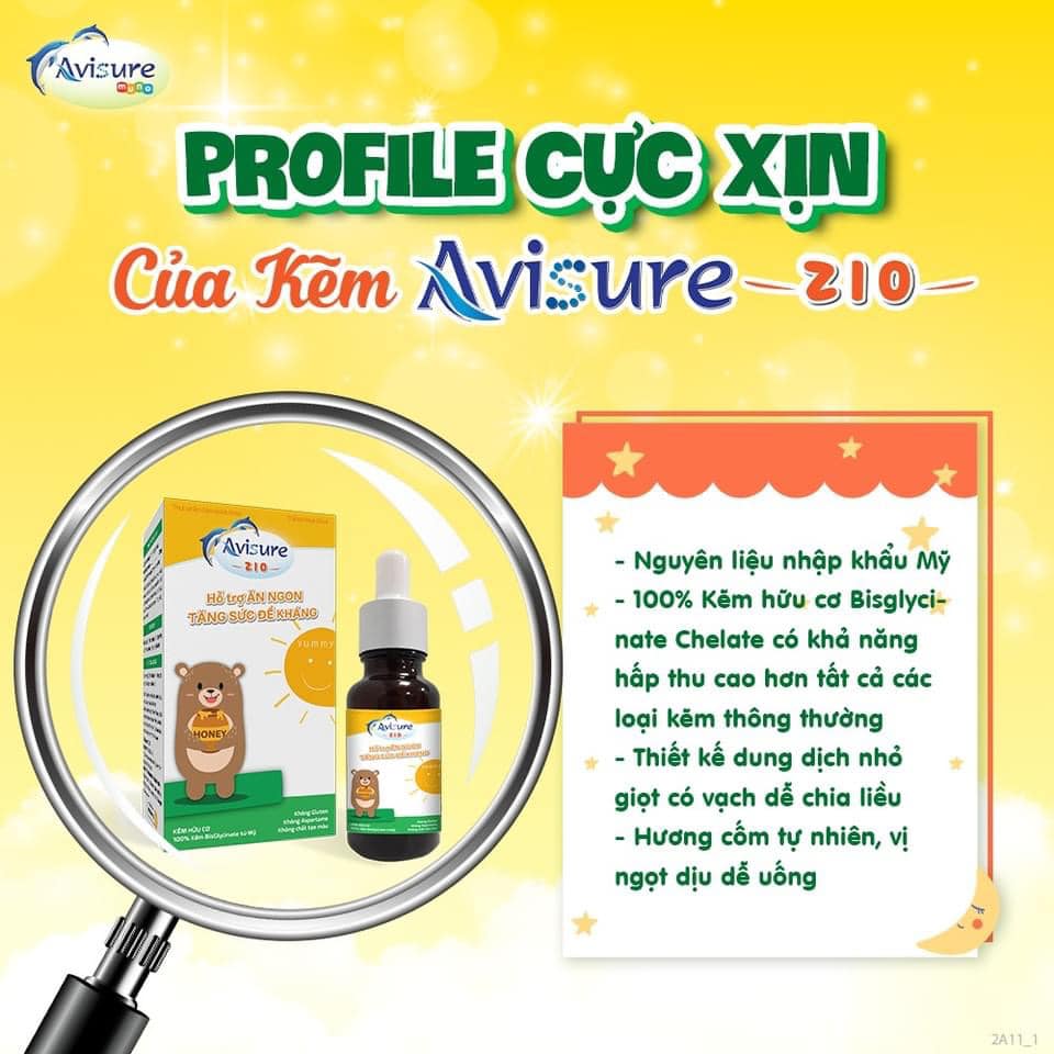 [Tích điểm nhận quà] Avisure ZIO - Siro Kẽm giọt hữu cơ cho bé (chai 20ml)