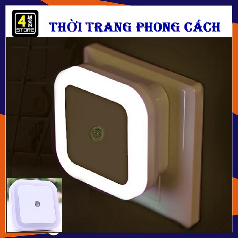 ⚡ Siêu Rẻ ⚡ Đèn Ngủ Vuông Cảm Biến Tự Sáng Khi Về Đêm - Đèn Ngủ Cảm Biến Ánh Sáng Tự Động Tắt Mở ( Trắng ), Siêu Tiết Kiệm,⚡