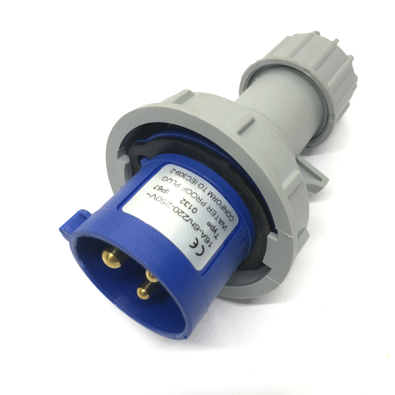 Phích cắm di động công nghiệp 16a 2p+e ip67 chống nước loại tốt - điện việt