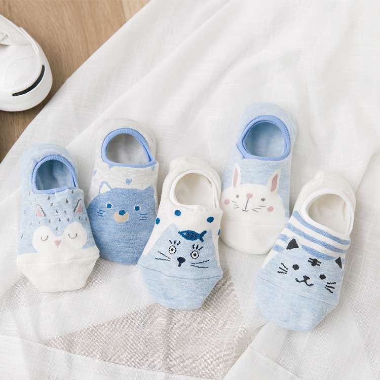 [HCM]Set 5 Đôi Tất / Vớ Cổ Thấp Style Hàn Quốc Cực Cute