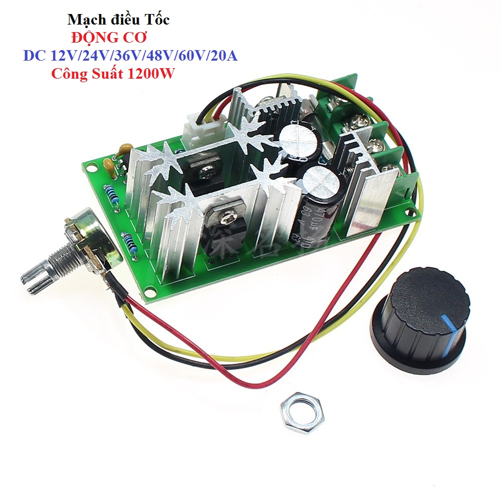 Mạch Điều Tốc Độ Động Cơ 20A DC12-24V/60V/1200w