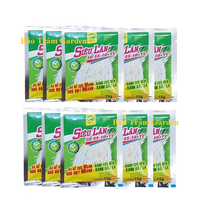 Set 10 gói siêu lân 10-55-10+TE ra rễ cực mạnh- xanh cực bén- nhú đọt nhanh- xanh dày lá gói 15gram