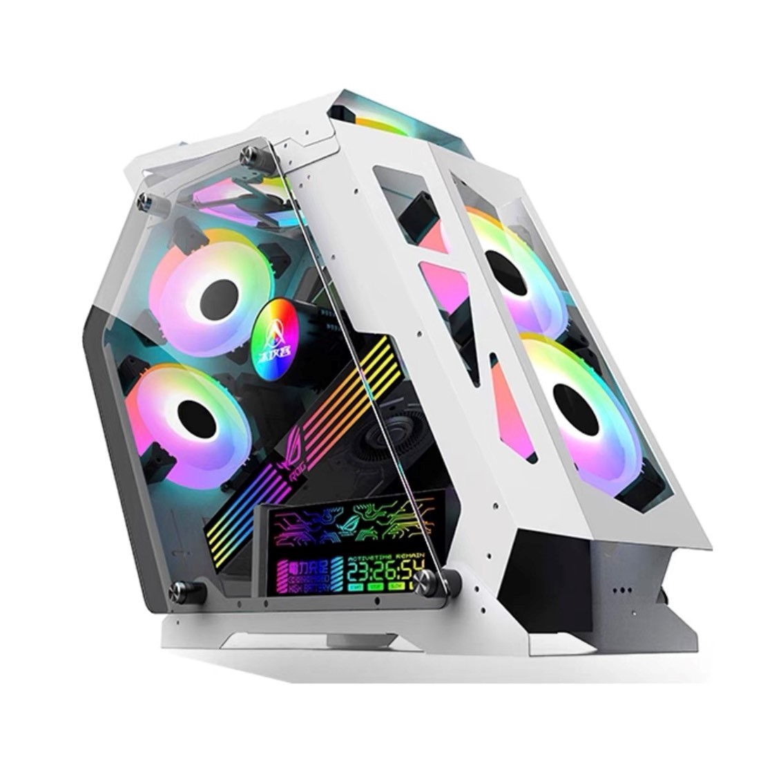 Vỏ Case Máy Tính Đẹp K God ( 6 Fan Led Black White Pink Matx Itx) Mã Nd02 -  Mixasale