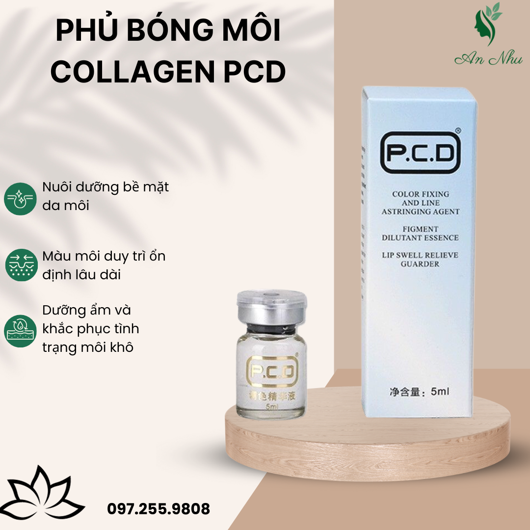Phủ bóng môi collagen PCD sau phun môi