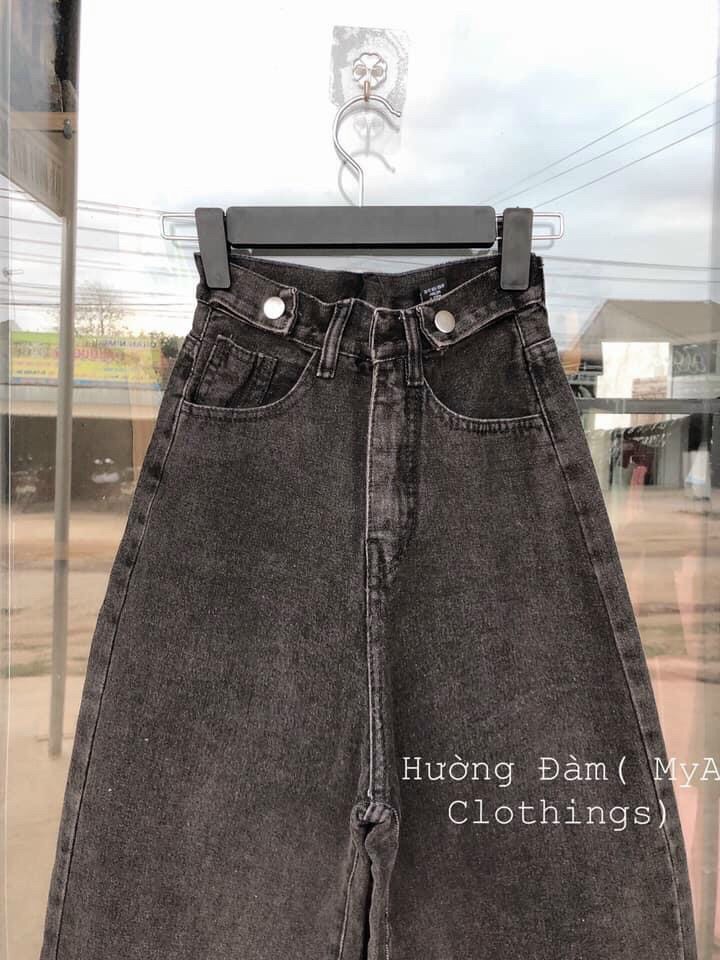 BAGGY JEANS LƯNG CAO ĐAI NÚT