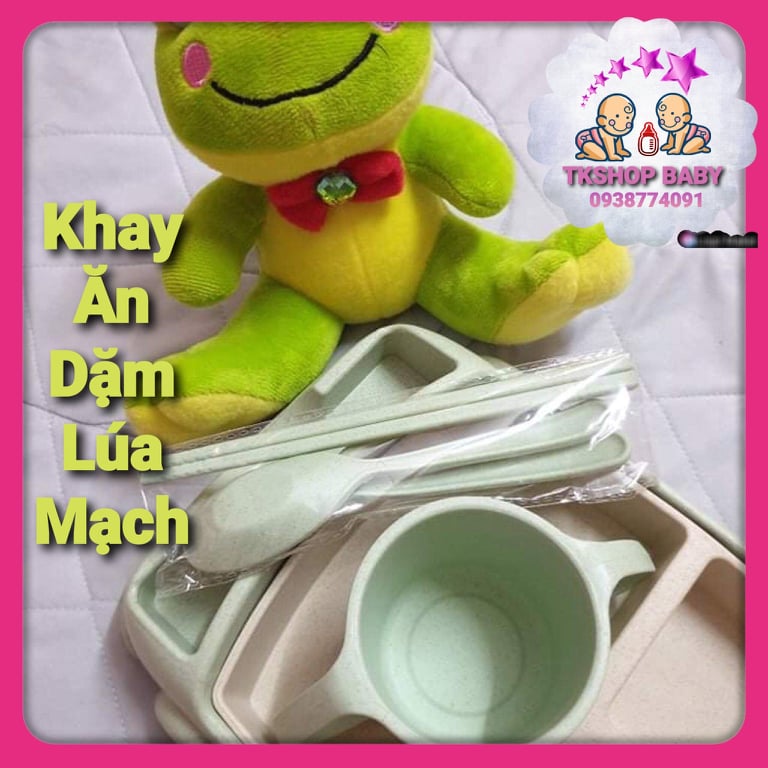 [HCM]**KÈM MÃ GIẢM**Bộ khay ăn dặm lúa mạch hình xe oto (quà Bobby)