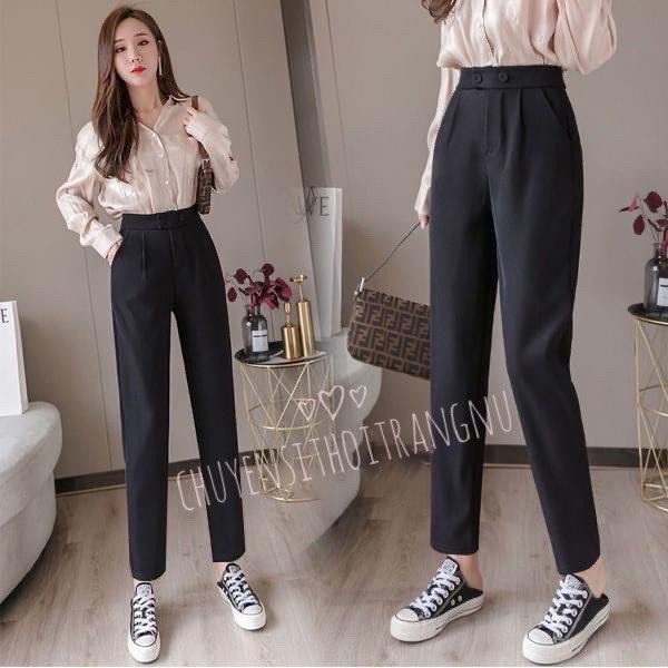 Quần nữ công sở baggy mã 2khuy Hàng Mới_m037 (Baggy tuyết mưa công sở 2 khuy)
