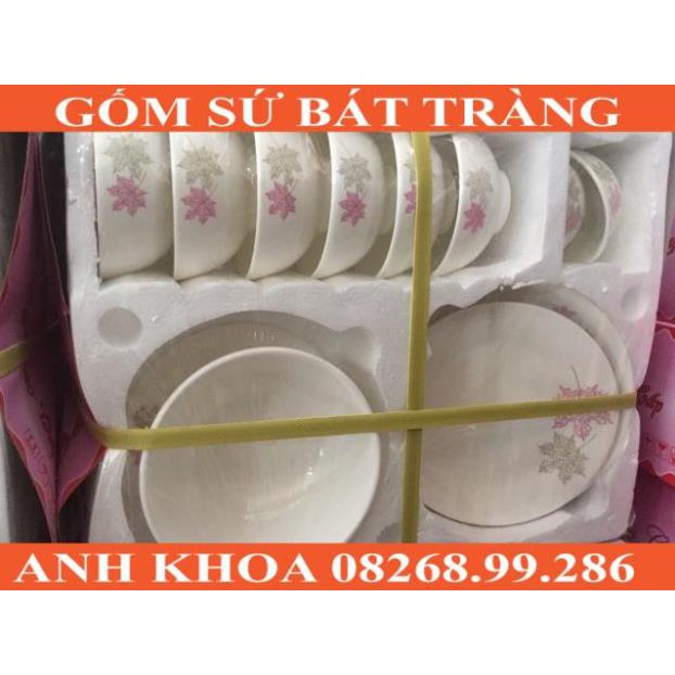 Bộ đồ ăn 12 món - Gốm sứ Bát Tràng Anh Khoa