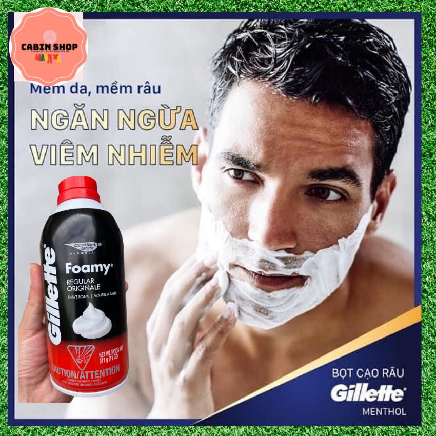 [Hàng Mỹ] Kem Bọt Cạo Râu GILLETTE 311g