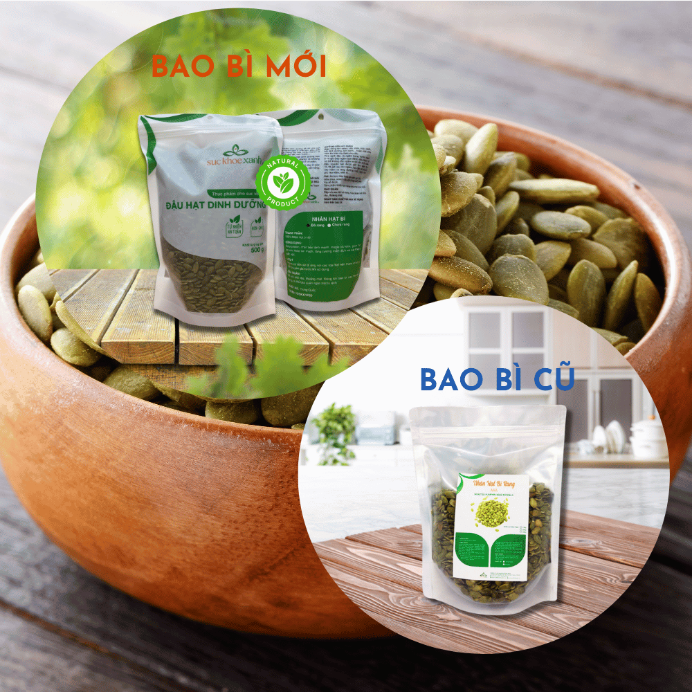 Nhân Hạt Bí Ăn liền Trung Quốc 500g Sức Khỏe Xanh – Hạt Ăn Vặt Thực Dưỡng -Ăn Kiêng Eat Clean -Hỗ Trợ Giấc Ngủ