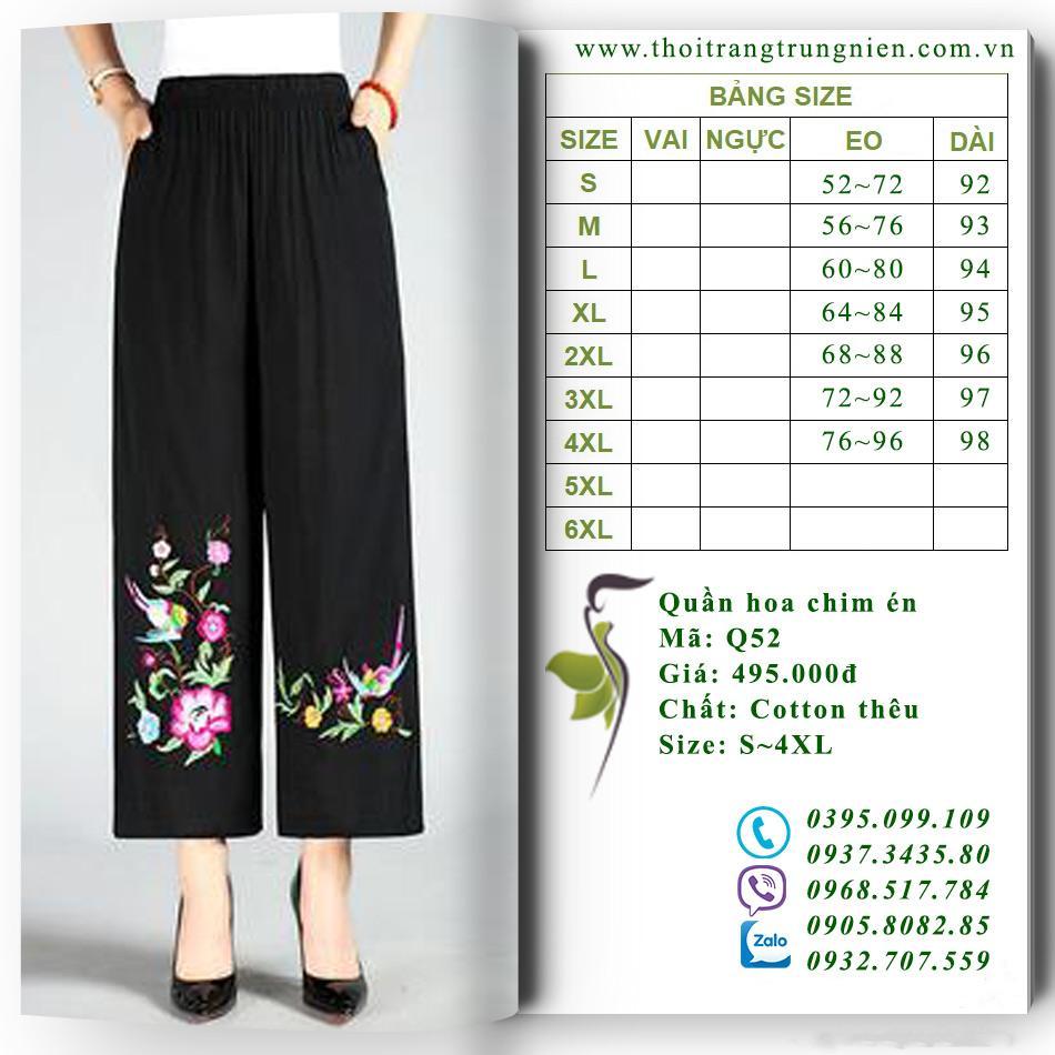 Q52 - Quần hoa chim én - SIze: S~4XL